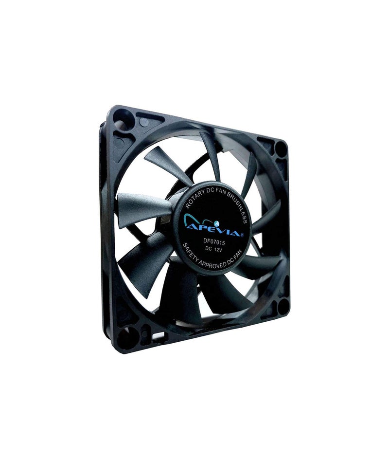 Apevia CF7015S-3 (3 Pk) 70mm x 70mm x15mm Black Case Fan W/4PIN Molex + 3PIN Motherboard Adapter - Image 2